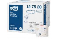 Tork toiletpapier op rol soft mid-size premium 2 laags 100mx10cm in
doos van 27 rollen t6 wit 127520